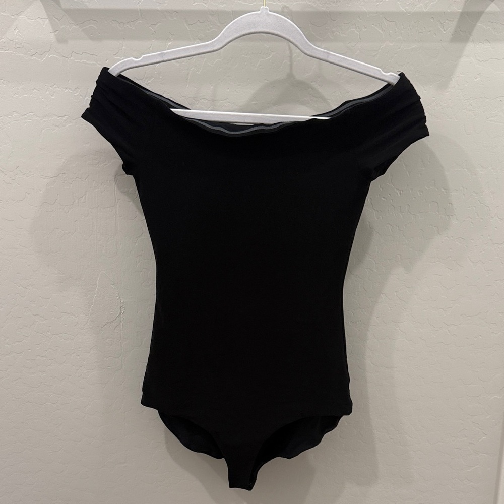 Alice + Olivia Black Mesh Detail Bodysuit